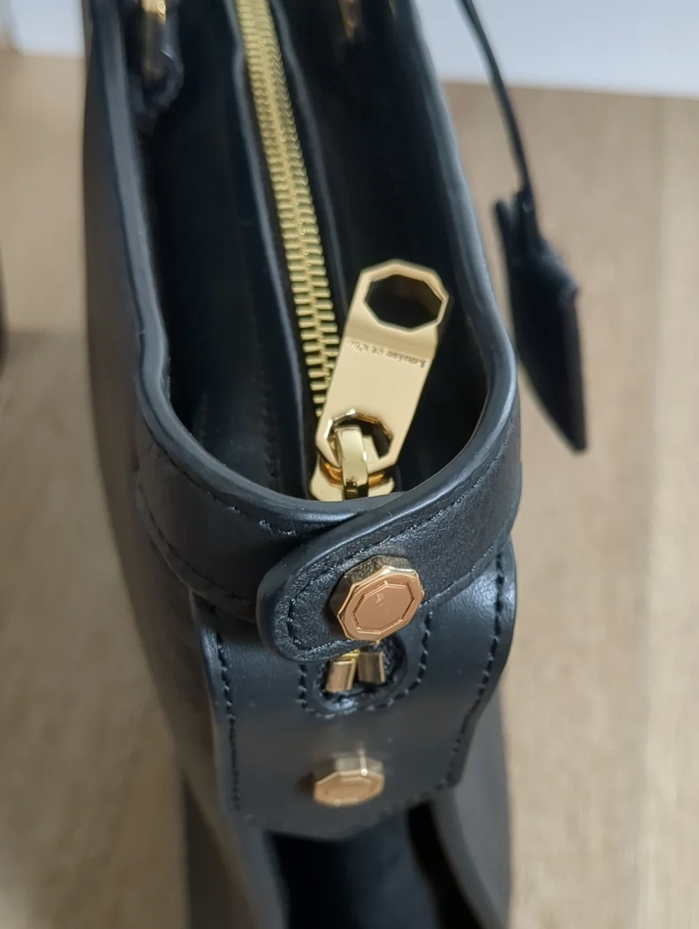 Louise Et Cie Black Leather Briefcase Work Tote